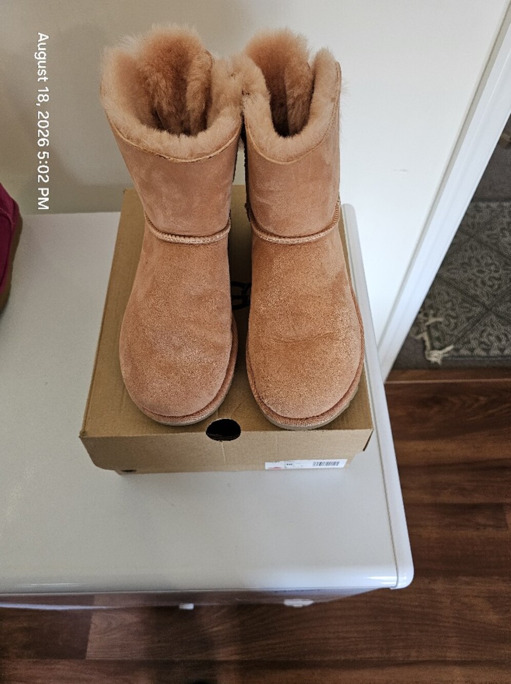 Women’s Cozy Fluff Bow Mini Suede Boots - Blush Tan 1094967